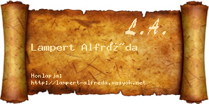 Lampert Alfréda névjegykártya